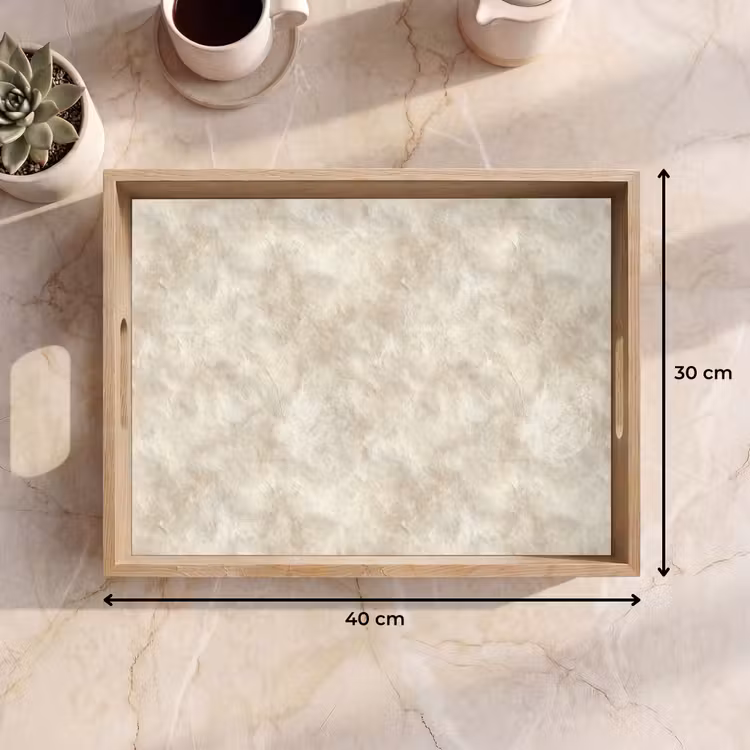 Dienblad - Beige - Reliëfstructuur - Natuursteen — 7