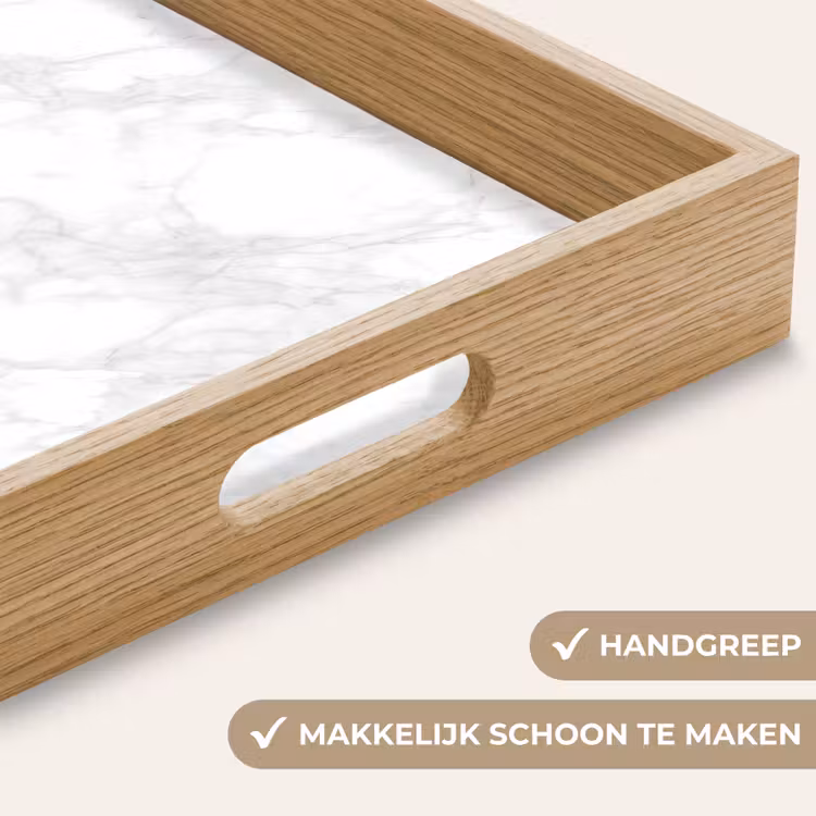 Dienblad - Minimalistisch - Wit - Grijze aders — 8