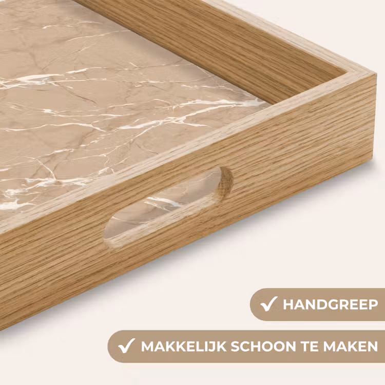 Dienblad - Beige - Marmer - Organisch - Wit — 8