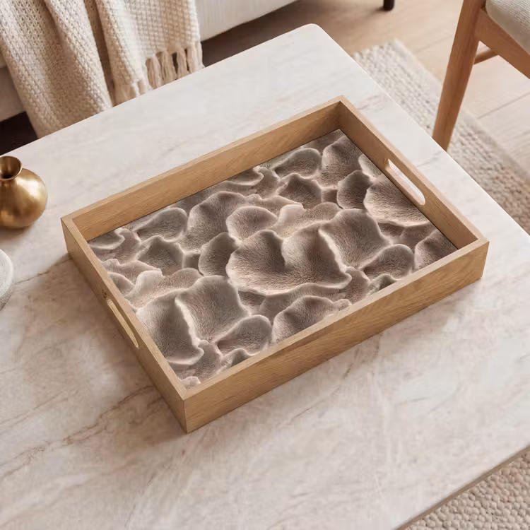 Dienblad - Waaiervorm - Beige - Vezel textuur — 2