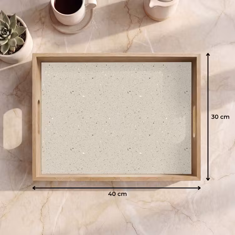 Dienblad - Lichtbeige - Terrazzo - Grijs — 7
