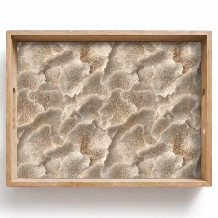 Dienblad - Waaierstructuren - Beige - Vezeltextuur — 1
