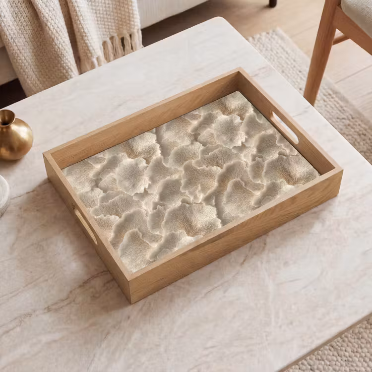 Dienblad - Waaierstructuren - Beige - Vezeltextuur — 2