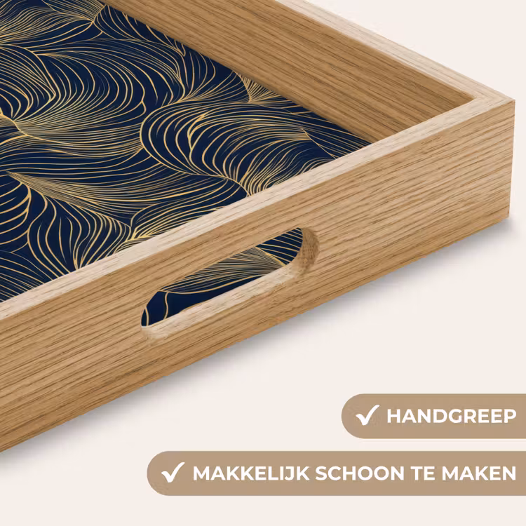 Dienblad - Abstract - Lijnen - Blauw - Goud — 8