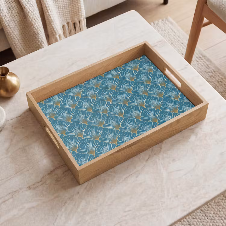 Dienblad - Symmetrisch - Patroon - Blauw — 2