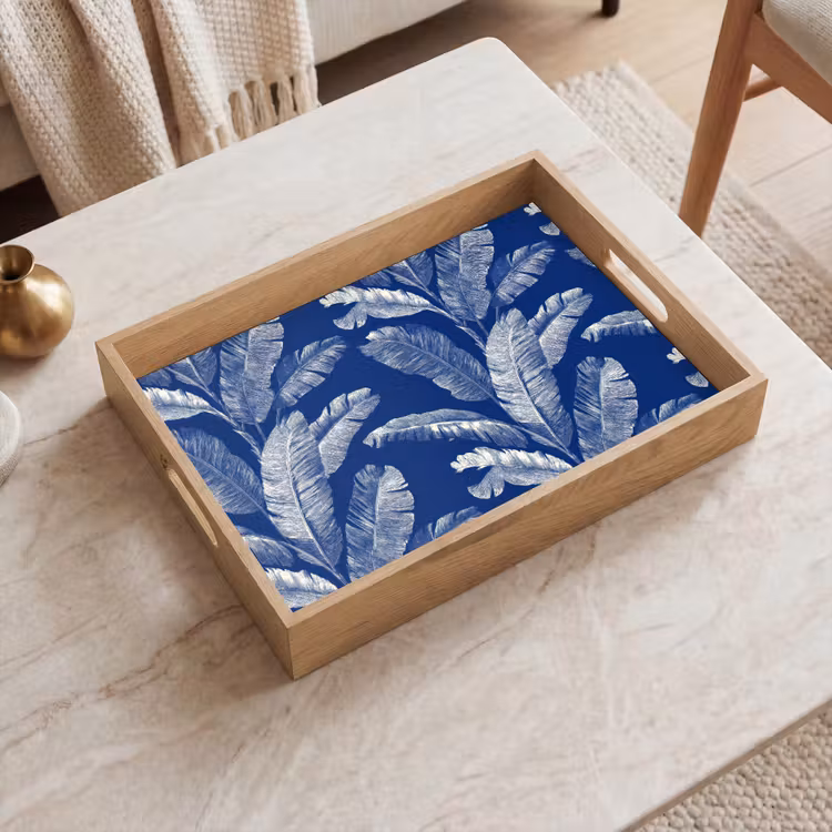 Dienblad - Blad - Palm - Blauw — 2