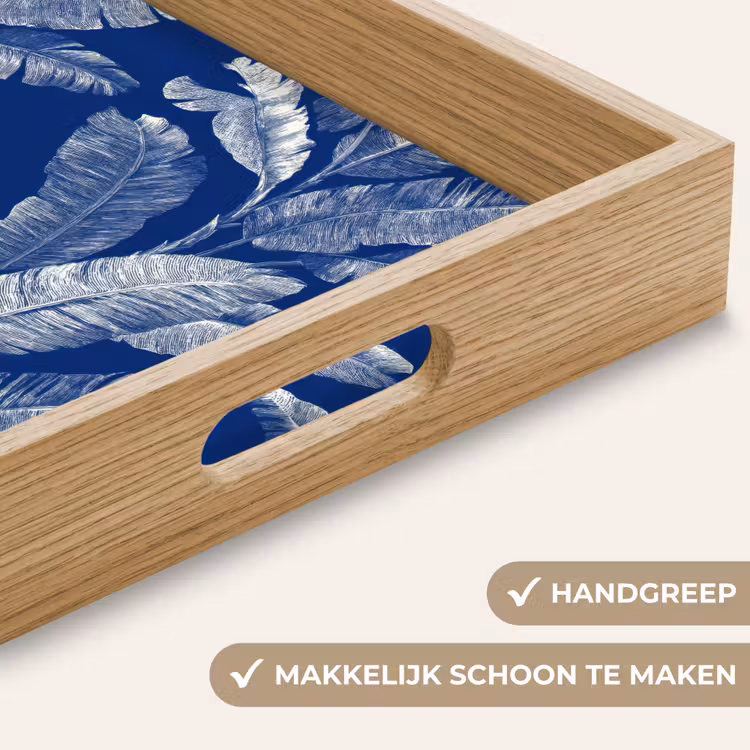 Dienblad - Blad - Palm - Blauw — 8