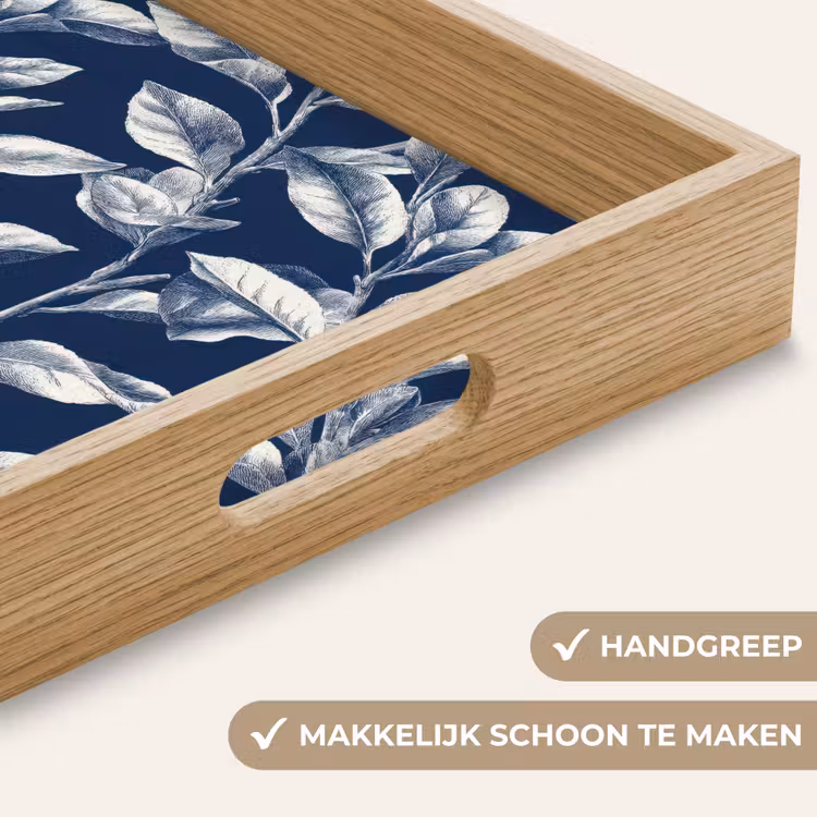 Dienblad - Botanisch - Patroon - Blauw — 8