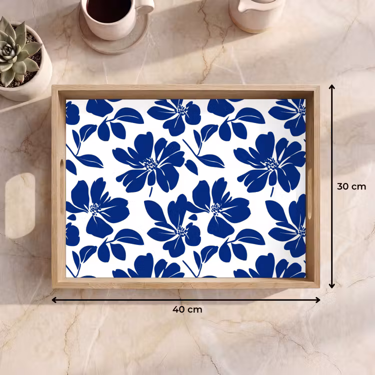 Dienblad - Floraal - Modern - Blauw — 7