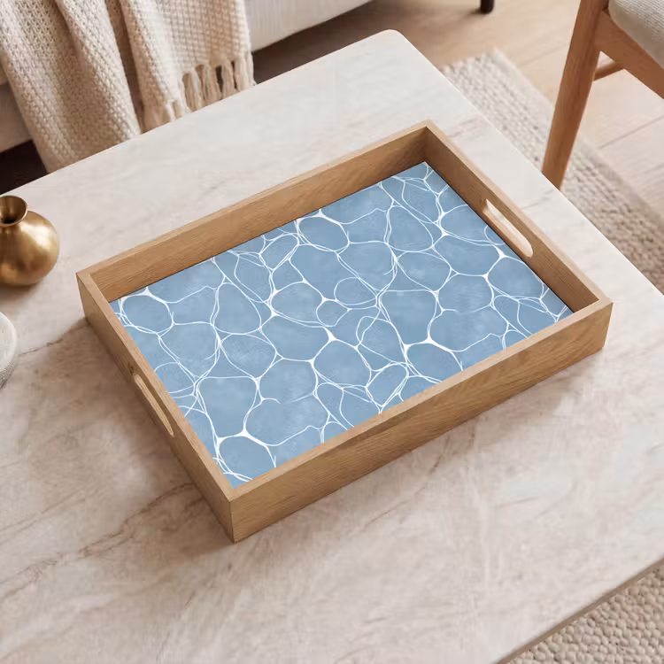 Dienblad - Organisch - Patroon - Blauw — 2