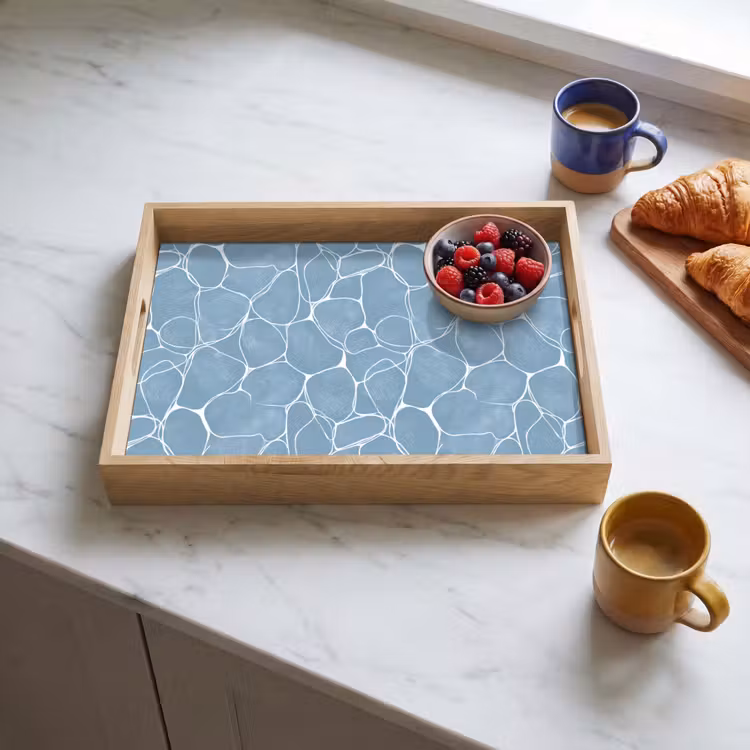 Dienblad - Organisch - Patroon - Blauw — 3