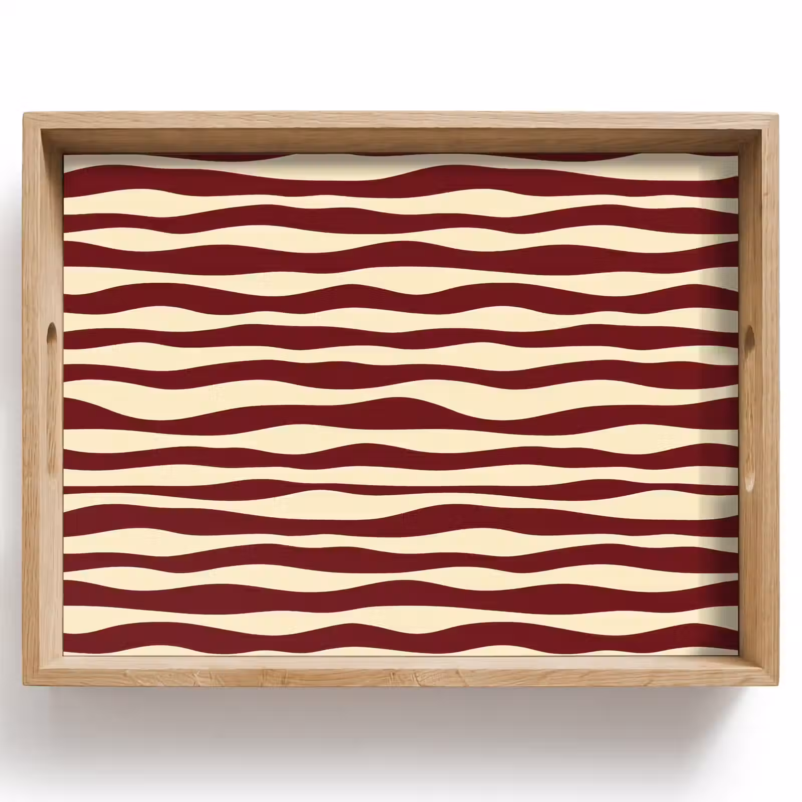 Dienblad - Golven - Rood - Patroon - Crème — 1