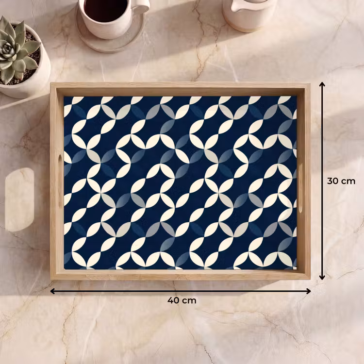 Dienblad - Abstract - Patroon - Blauw — 7