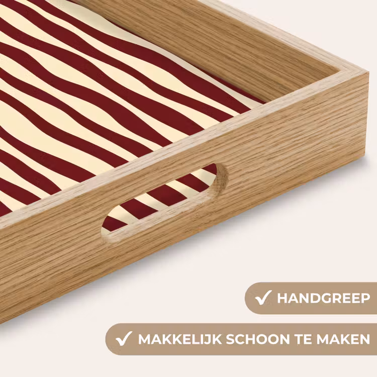 Dienblad - Golven - Rood - Patroon - Crème — 8