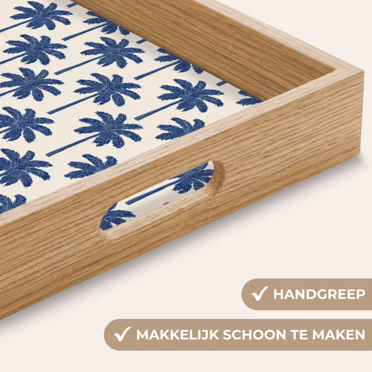 Dienblad - Symmetrisch - Palm - Blauw — 8