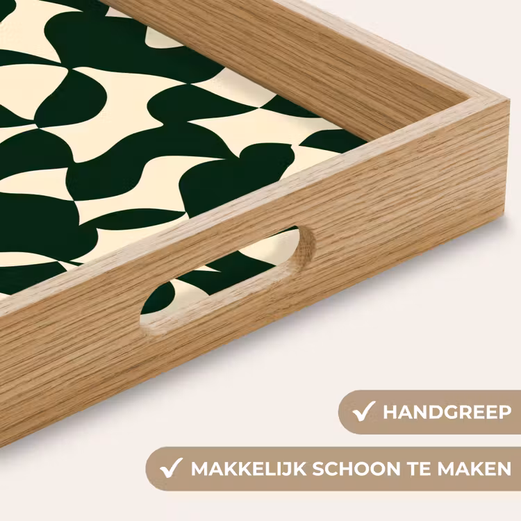 Dienblad - Groen - Organische vlakken - Crème — 8