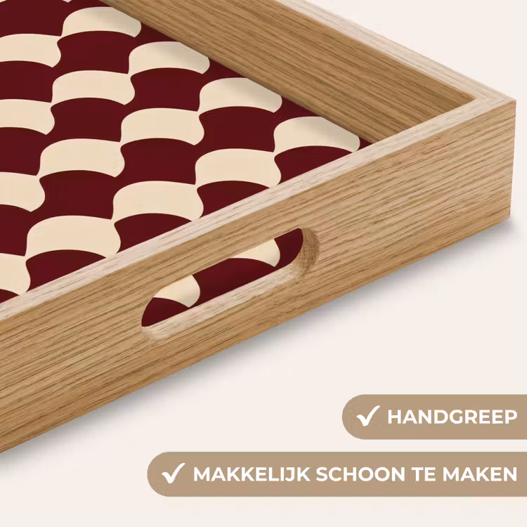 Dienblad - Rood - Tegelpatroon - Crème — 8