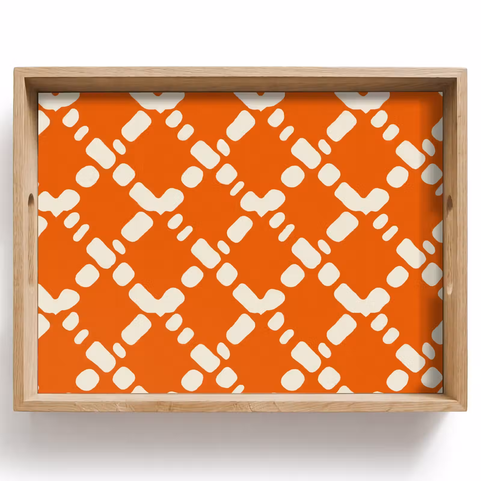 Dienblad - Oranje - Ruitpatroon - Wit — 1