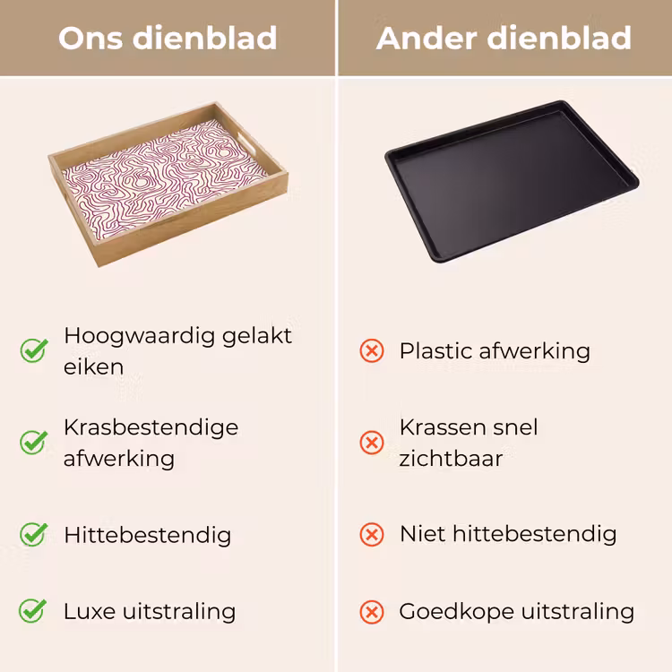 Dienblad - Kronkelende lijn - Magenta - Crème — 9