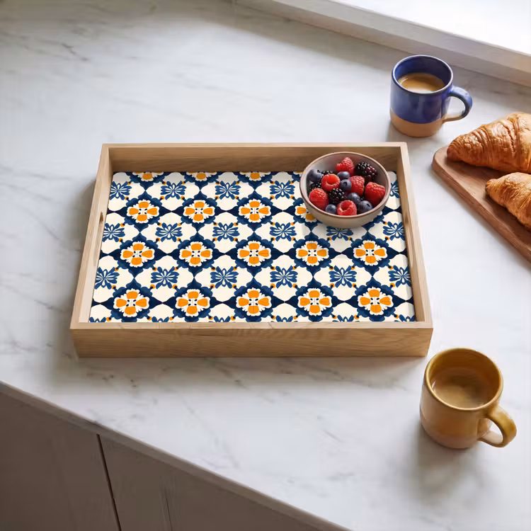 Dienblad - Klassiek - Geometrisch - Blauw — 3
