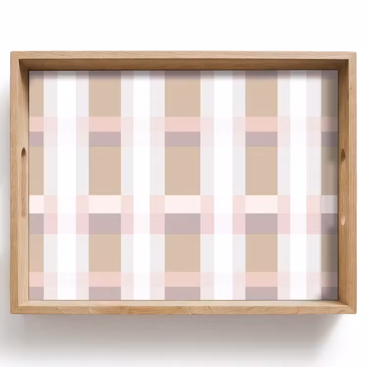 Dienblad - Ruitpatroon - Aardetinten - Minimalistisch — 1