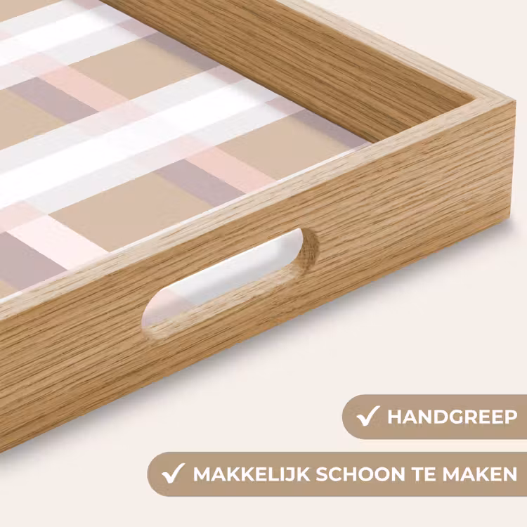 Dienblad - Ruitpatroon - Aardetinten - Minimalistisch — 8
