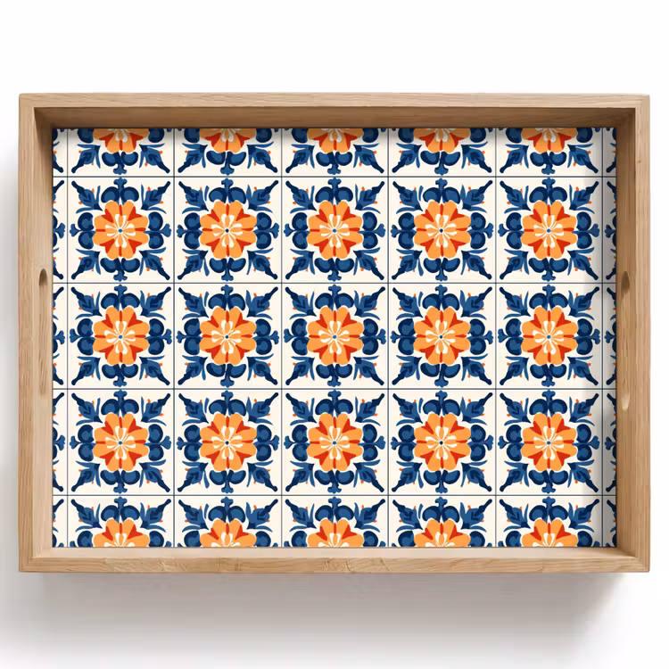 Dienblad - Traditioneel - Tegel - Oranje — 1