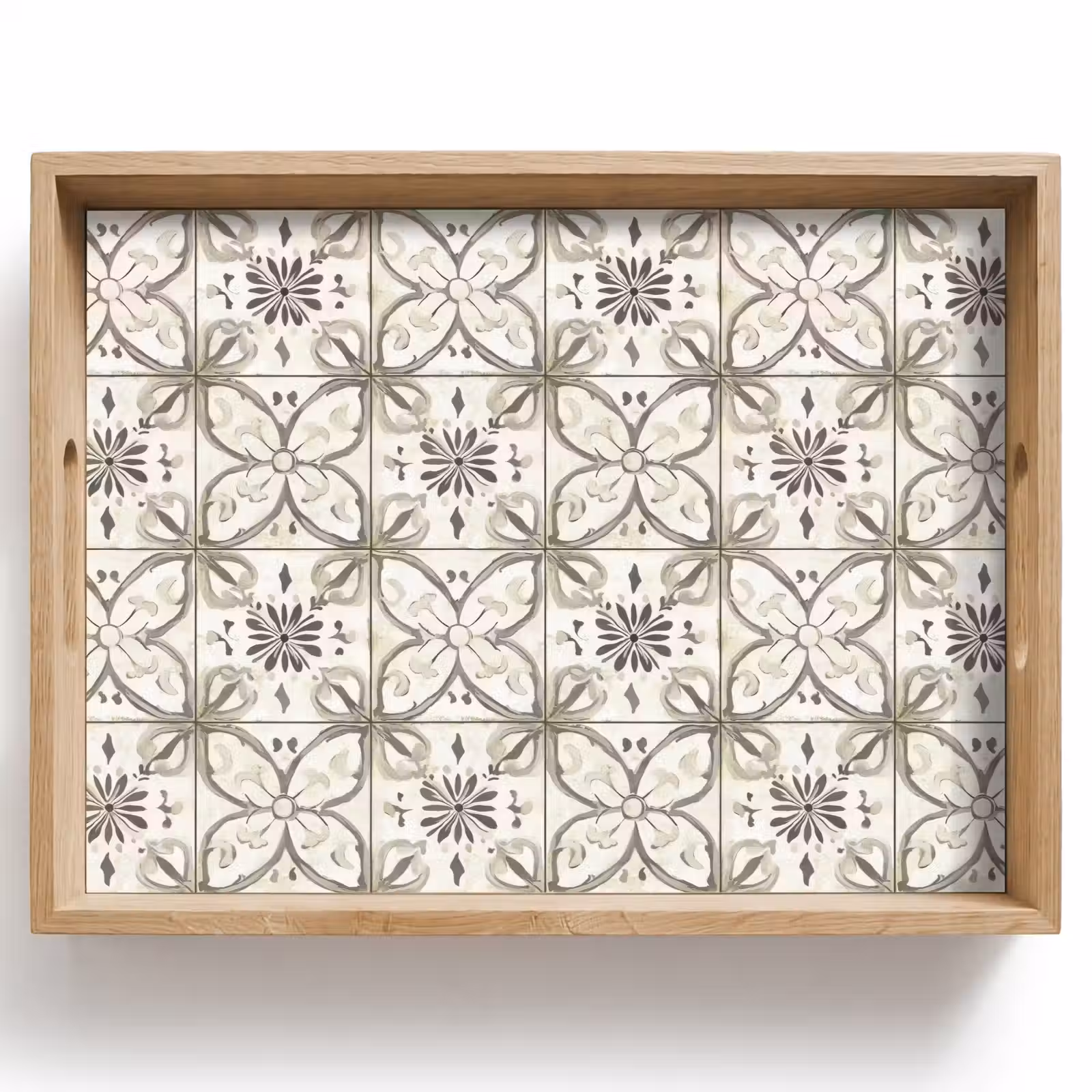Dienblad - Antiek - Tegel - Beige — 1