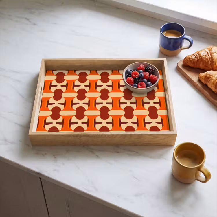 Dienblad - Geometrisch - Retro - Oranje — 3