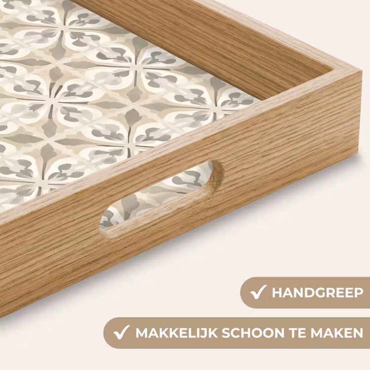 Dienblad - Tegel - Motief - Beige — 8