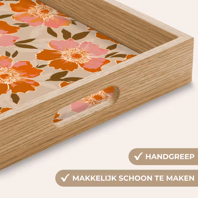 Dienblad - Bloemen - Motief - Retro — 8