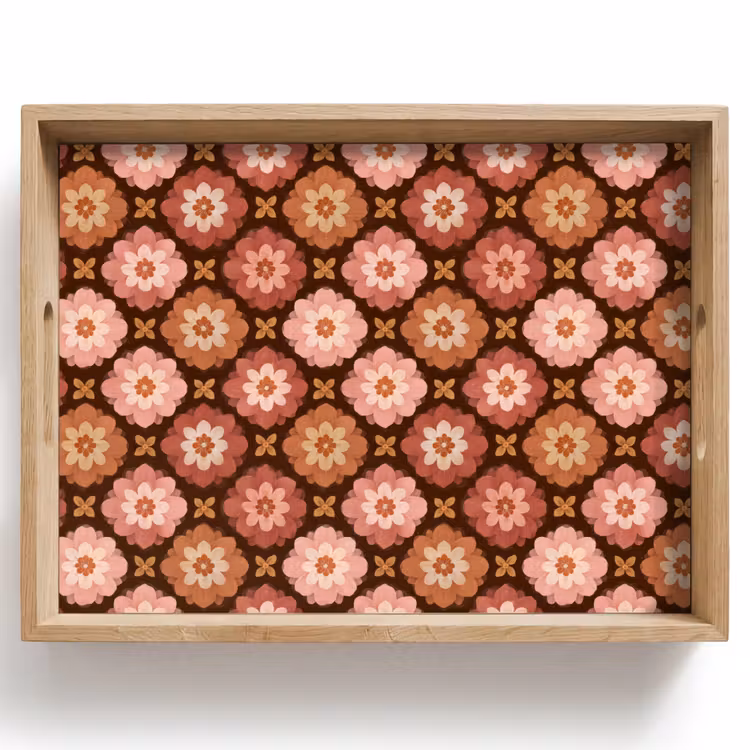 Dienblad - Geometrisch - Bloemen - Kleurrijk — 1