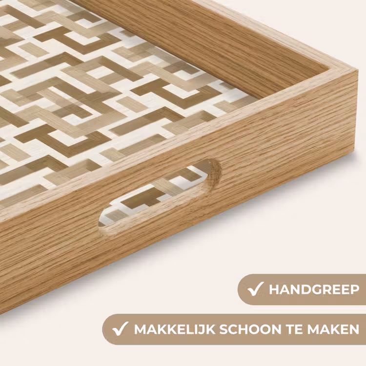 Dienblad - Geometrisch - Retro - Bruin — 8