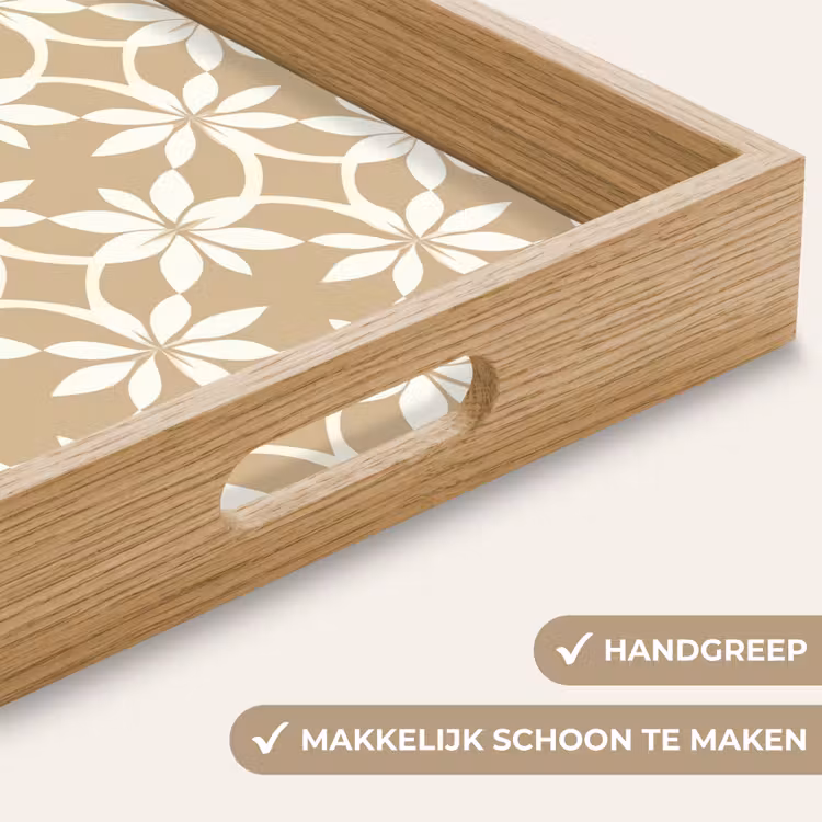 Dienblad - Bloemen - Patroon - Beige — 8