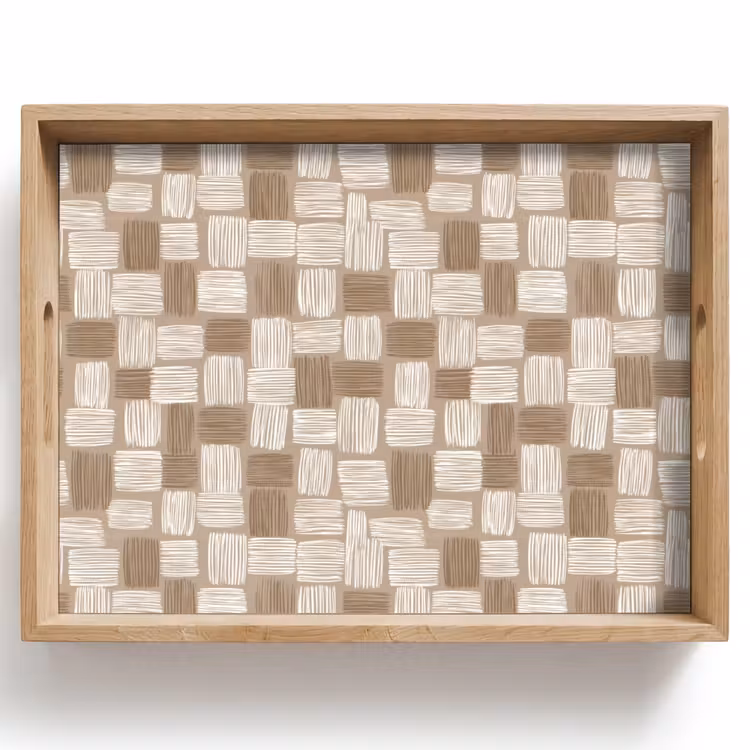Dienblad - Blok - Patroon - Bruin — 1