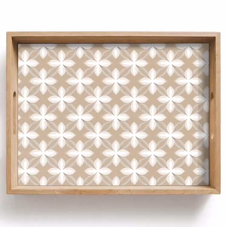 Dienblad - Patroon - Symmetrisch - Beige — 1