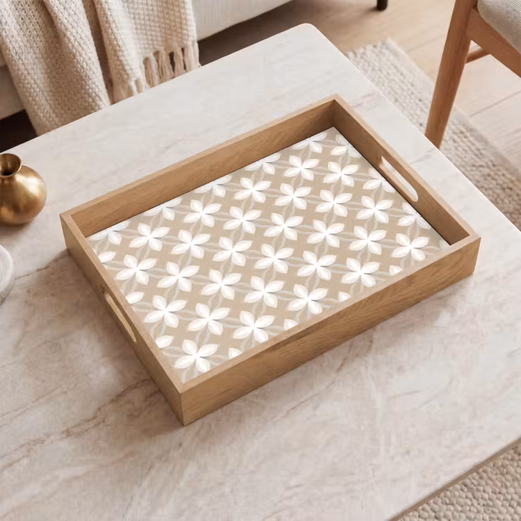 Dienblad - Patroon - Symmetrisch - Beige — 2