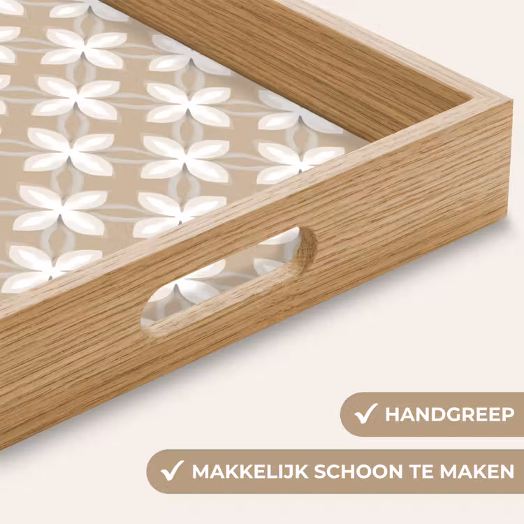 Dienblad - Patroon - Symmetrisch - Beige — 8
