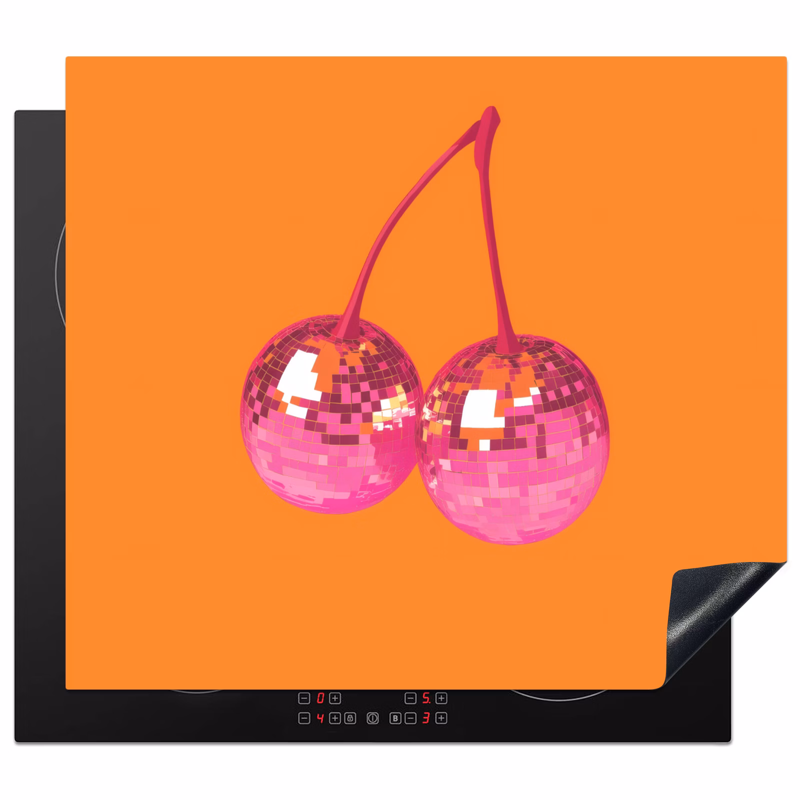 Inductie beschermer - Discoballen - Kers - Spiegels - Roze — 1