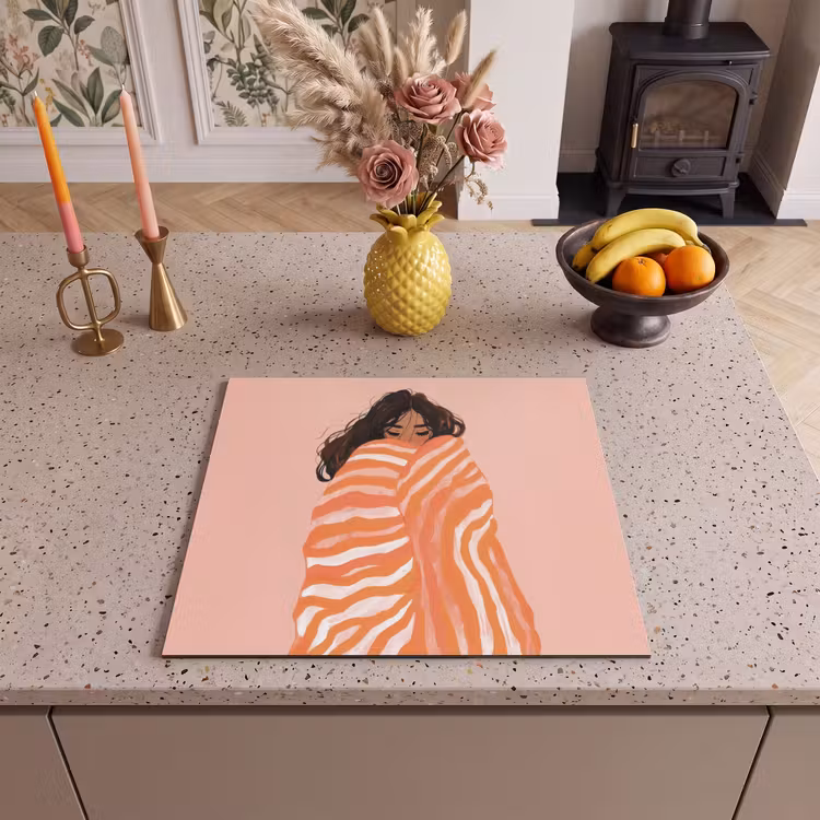 Inductie beschermer - Meisje - Deken - Gestreept - Oranje — 3