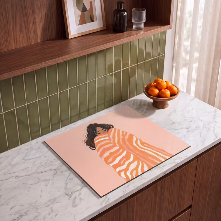 Inductie beschermer - Meisje - Deken - Gestreept - Oranje — 4