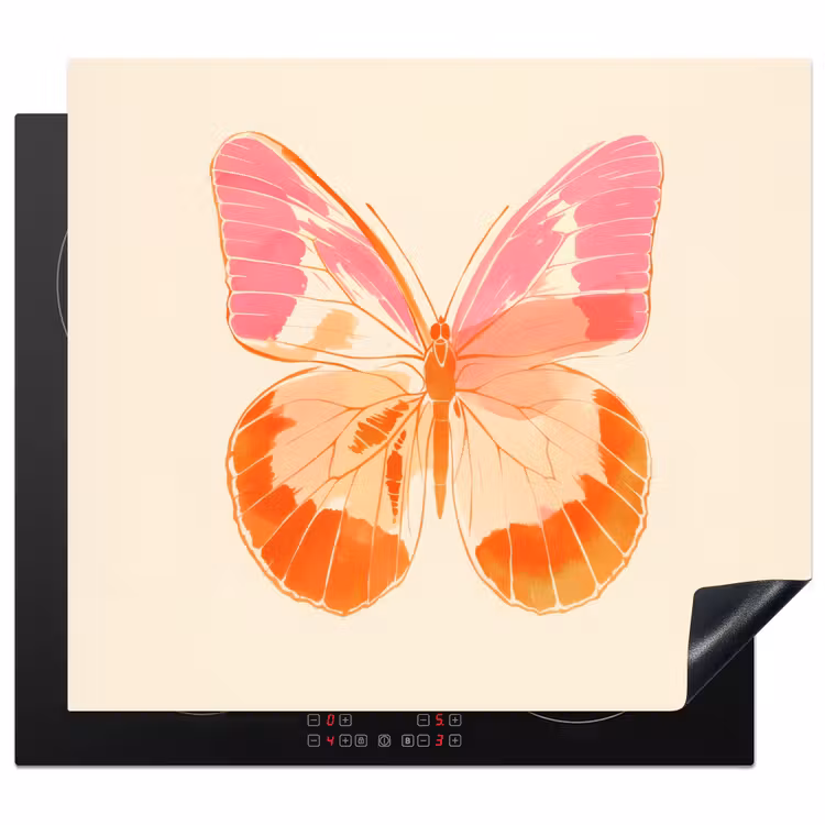 Inductie beschermer - Oranje - Vlinder - Minimalistisch — 1