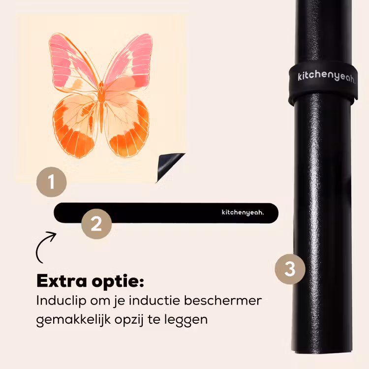 Inductie beschermer - Oranje - Vlinder - Minimalistisch — 8