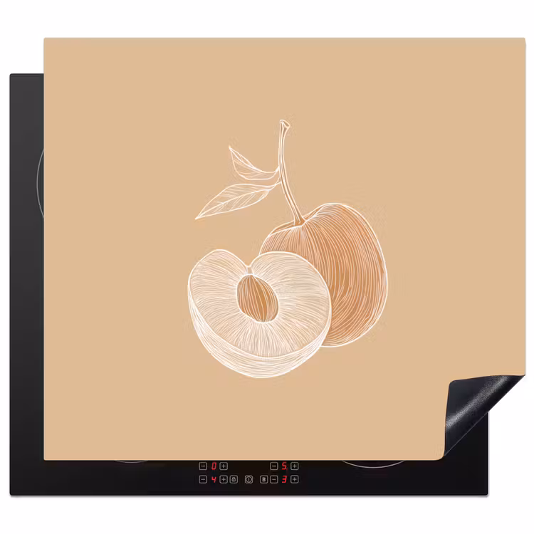 Inductie beschermer - Perzik - Lijntekening - Pit - Beige — 1