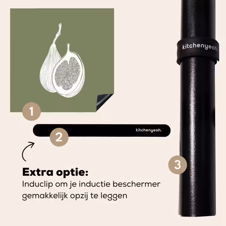 Inductie beschermer - Vijgen - Minimalistisch - Getekend - Mosgroen — 8
