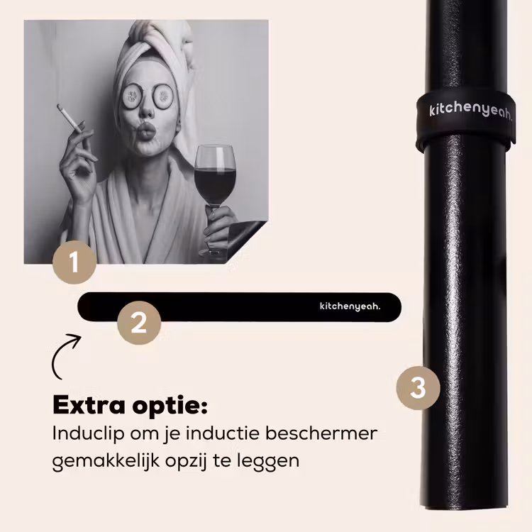 Inductie beschermer - Vrouw - Masker - Wijn - Sigaret — 8