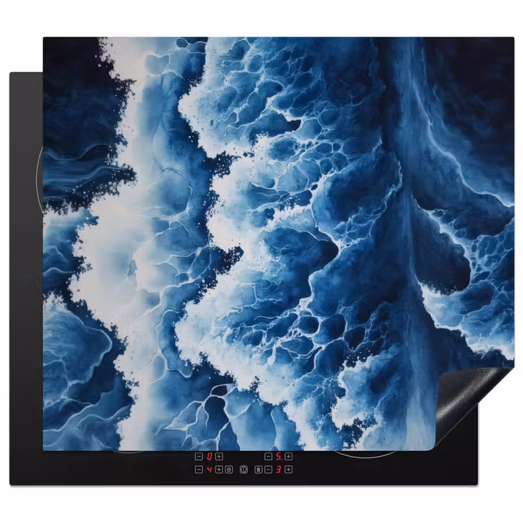Inductie beschermer - Golven - Blauw - Schuim — 1