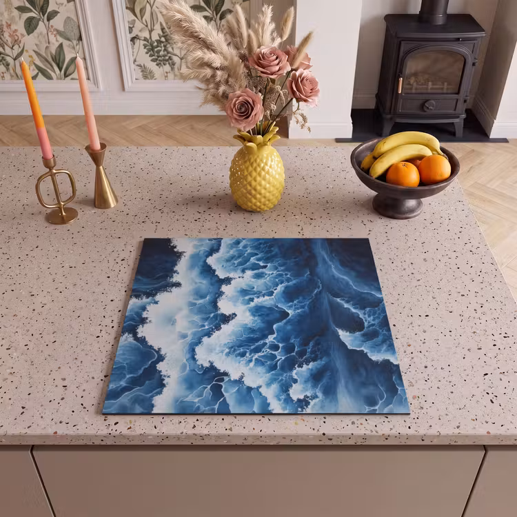 Inductie beschermer - Golven - Blauw - Schuim — 3