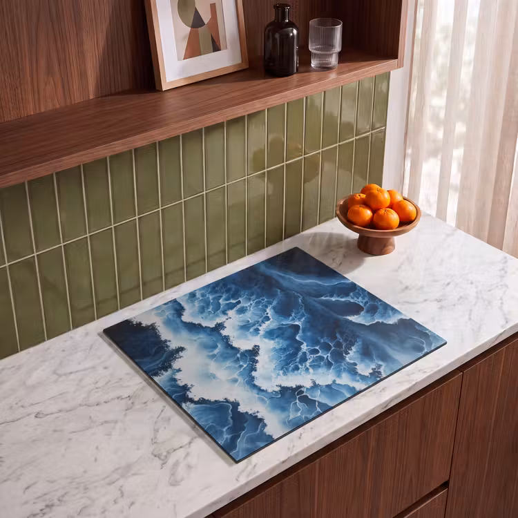 Inductie beschermer - Golven - Blauw - Schuim — 4