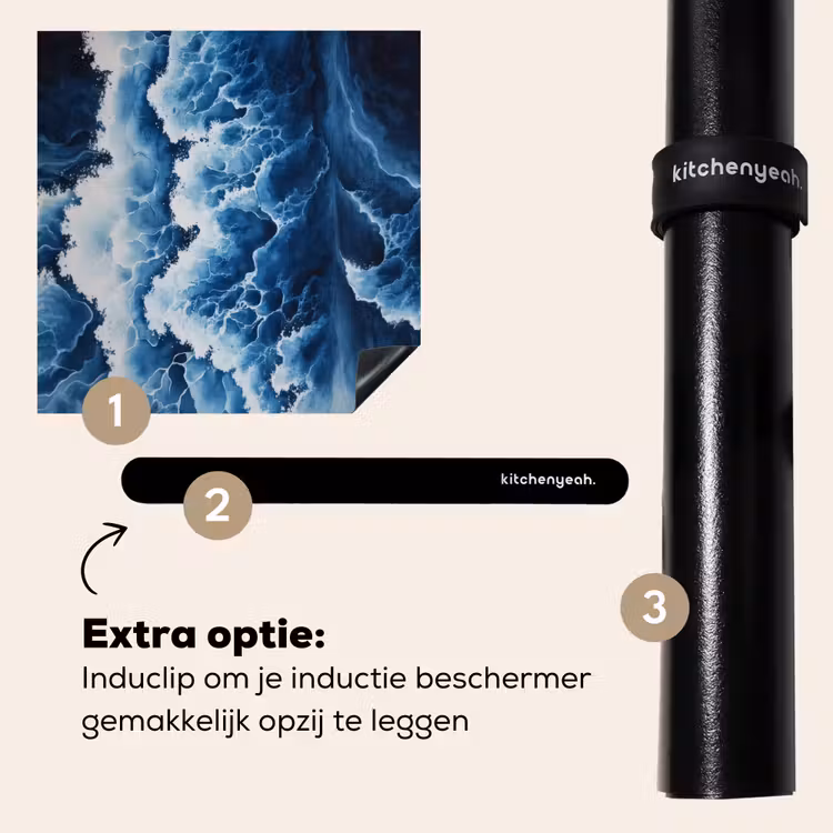 Inductie beschermer - Golven - Blauw - Schuim — 8